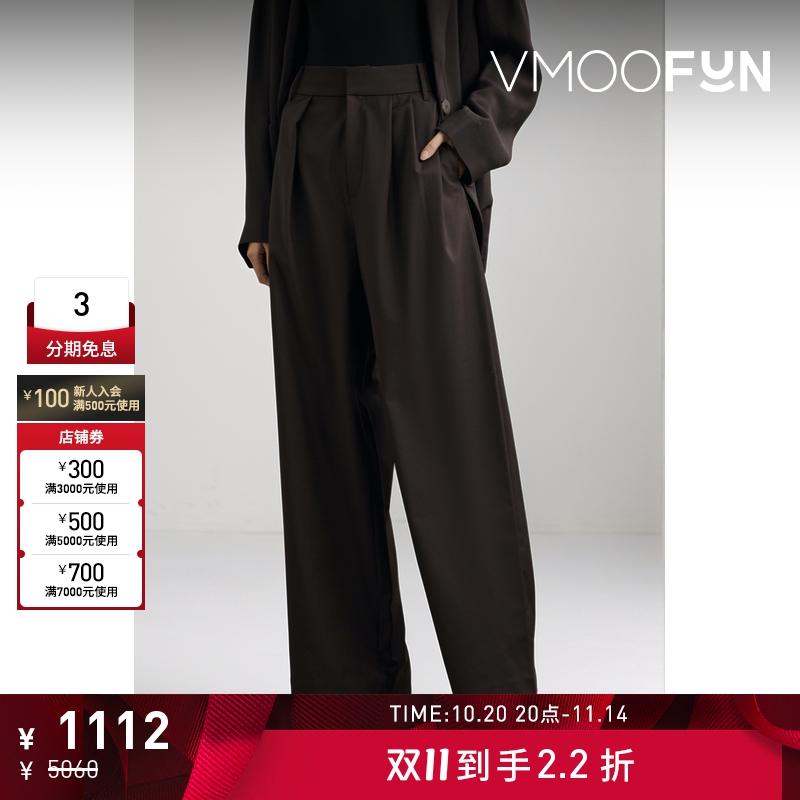 【折扣】Tibi 早春女随性松弛褶裥混纺阔腿裤