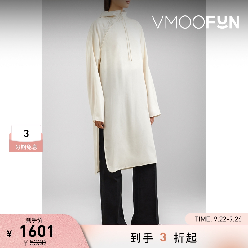 【折扣】SAMUEL GUI YANG 早春女白色真丝上衣新中式