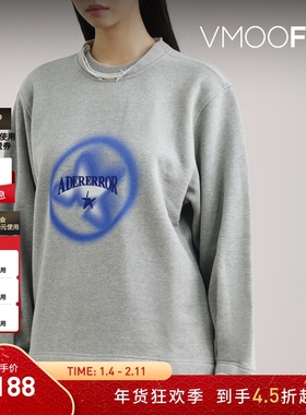 【折扣】Ader Error 秋冬女仿旧印花棉质平纹布卫衣