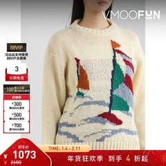 【折扣】Howlin 女秋冬提花针织绵马海毛混纺毛衣