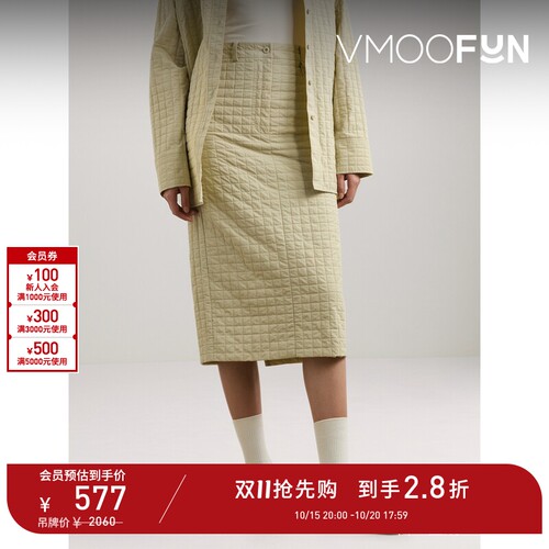 【D11抢先购】LOW CLASSIC春夏女士格纹平纹布中长半身裙