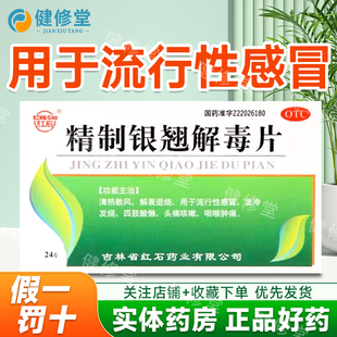 红石 精制银翘解毒片 24片/盒 清热散风 解表退烧 用于流行性感冒