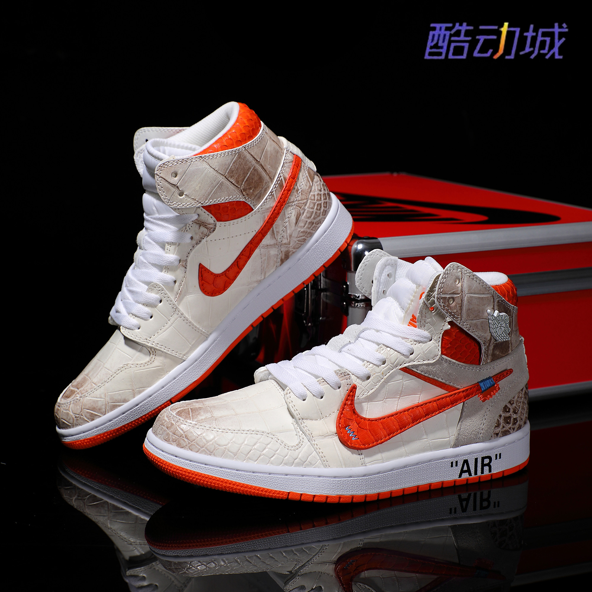 Nike耐克 【定制球鞋】Air Jordan1喜马拉雅绣情侣款潮鞋男女同款,运动鞋new,运动休闲鞋,淘宝优惠券,粉丝福利购,淘宝优惠卷
