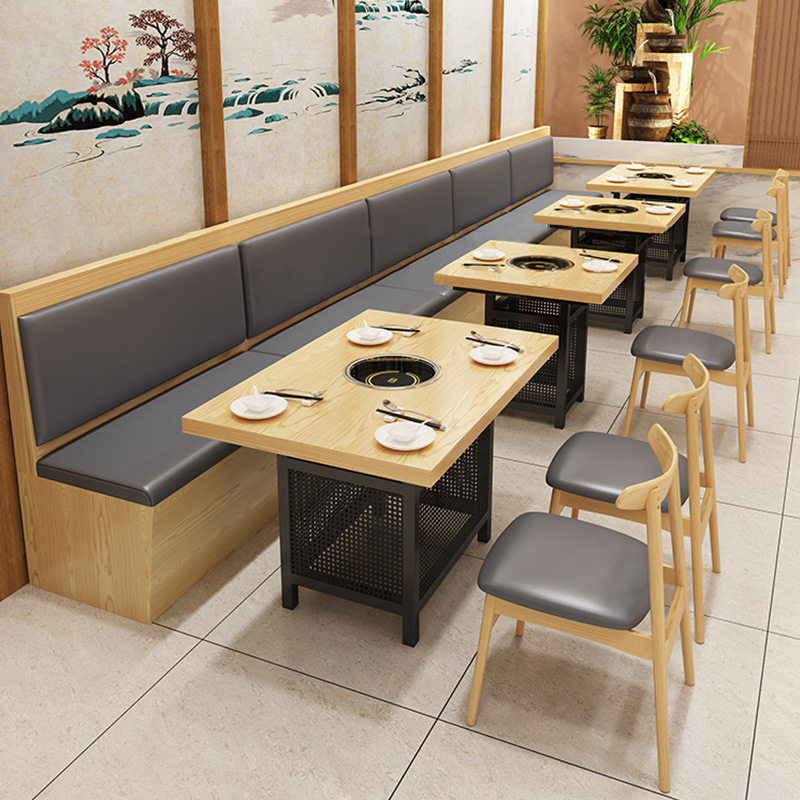 火锅店自助烤肉店烤涮一体组合餐桌4人6人8人食堂餐厅电磁炉餐桌,商业/办公家具,火锅桌,淘宝优惠券,粉丝福利购,淘宝优惠卷