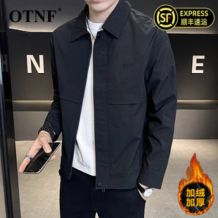 OTNF高端夾克男士 外套 加絨加厚商務(wù)中年百搭翻領(lǐng)正品 2025春秋冬季