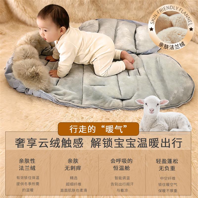 婴幼儿睡袋加绒防踢睡袋推车睡袋婴儿冬加厚恒温婴儿睡袋挡风两用