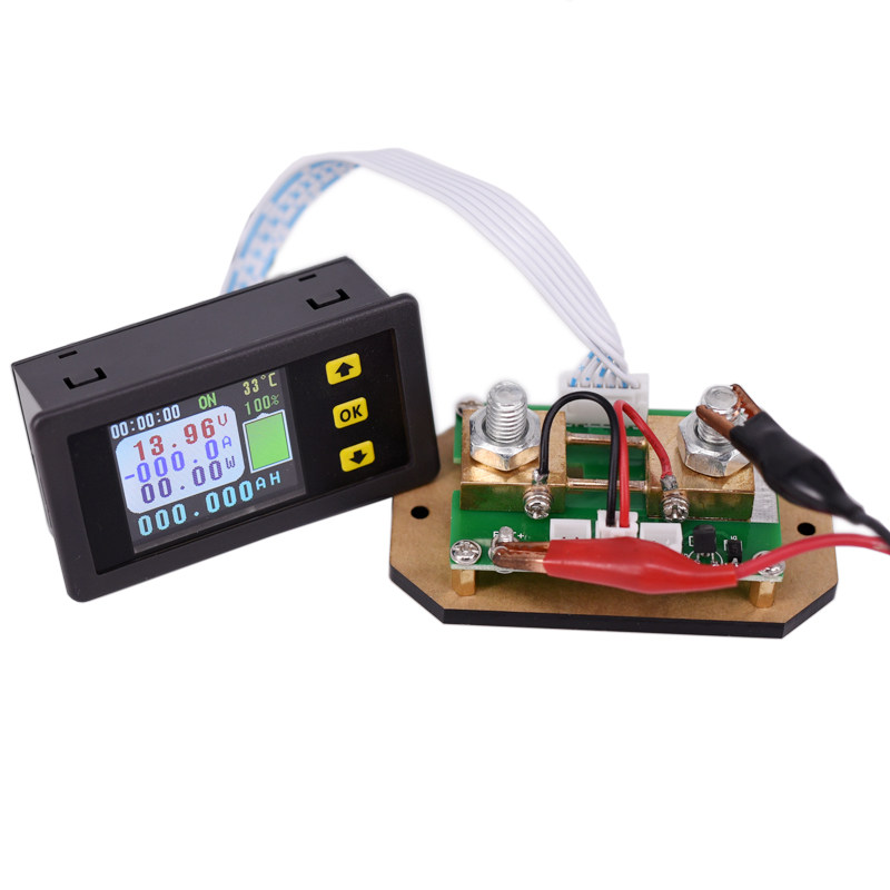 直流电压电流表数字显示汽车12V24v48V电动车电瓶充电放电库仑计