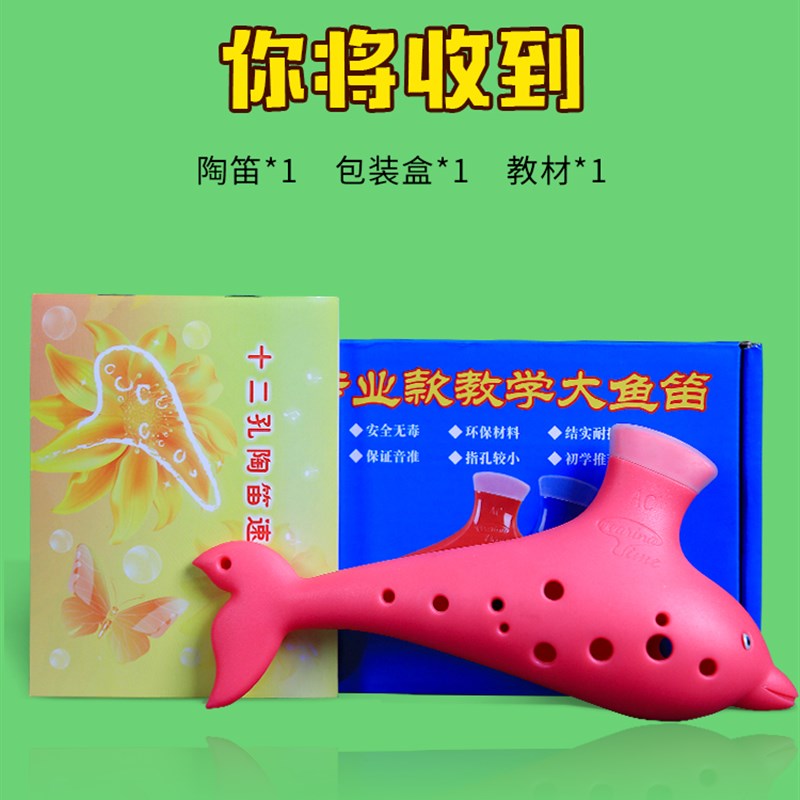 【时之笛】塑胶陶笛12孔中音C小学生初学入门树脂教学防摔埙乐器