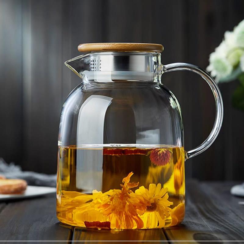 景德镇高硼硅玻璃茶壶耐高温加厚冷水壶家用花茶泡茶壶茶具套装