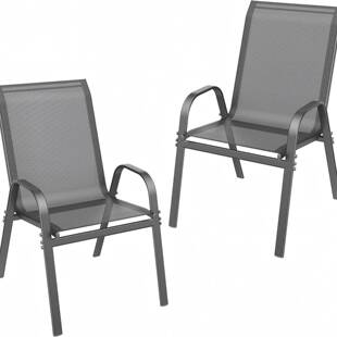 现货户外家具庭院椅阳台椅休闲金属椅特斯林家用椅KD拆装堆高椅