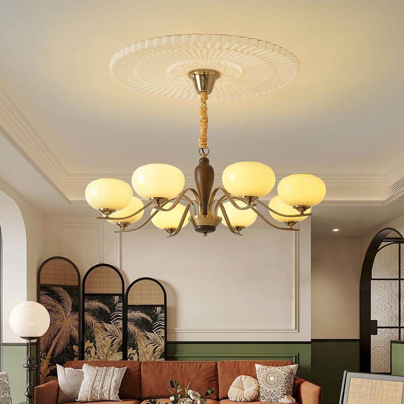 中古客厅实木吊灯美式复古奶油风餐厅灯主卧室灯法式柿子铁艺灯具,鲜花速递/花卉仿真/绿植园艺,割草机/草坪机,淘宝优惠券,粉丝福利购,淘宝优惠卷