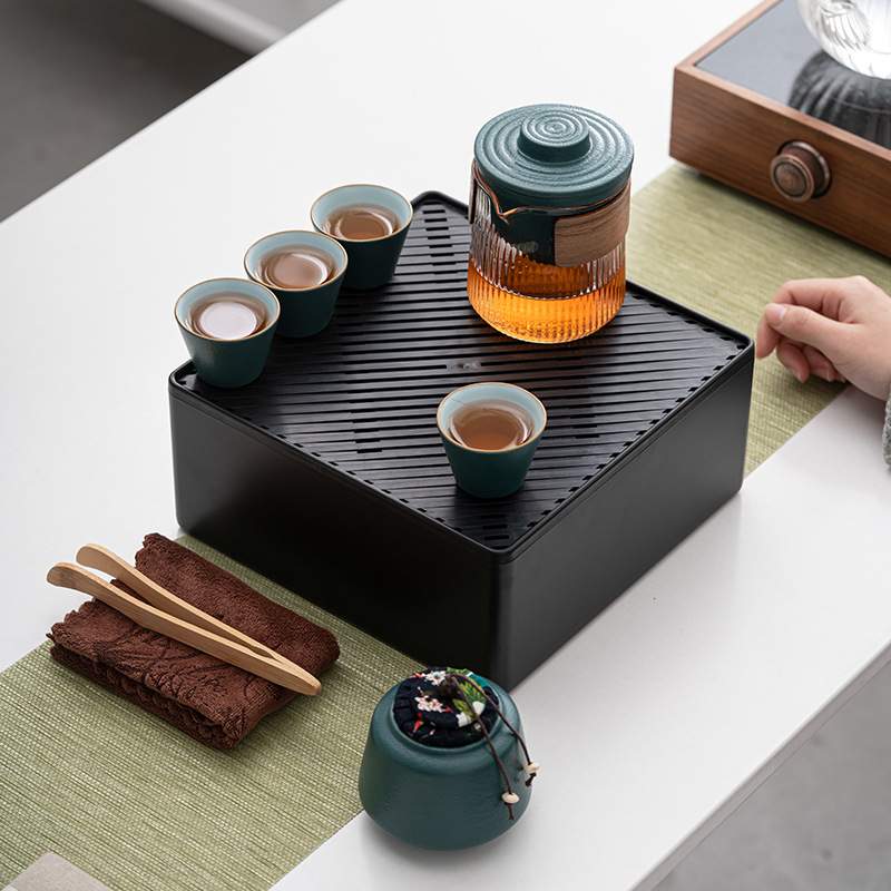 旅行茶具瓷套装便携式包一壶四杯快客杯车载功夫户外茶具公司LOGO