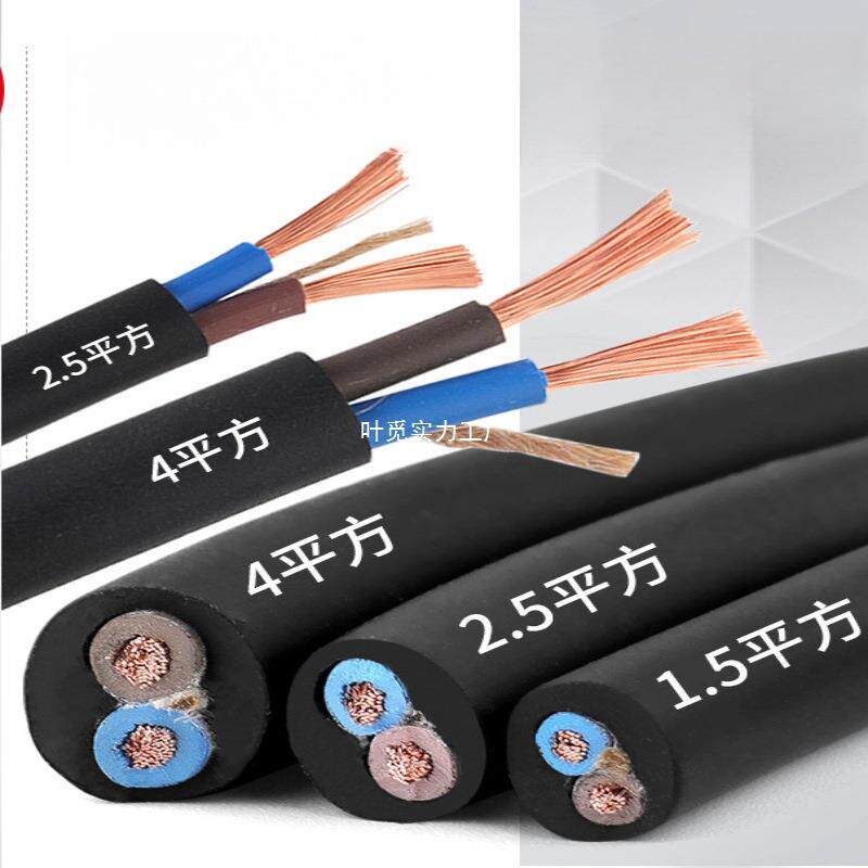 二芯电缆线2.5纯铜珠江电线两芯家用软线1/4/6平方延长电源护套线