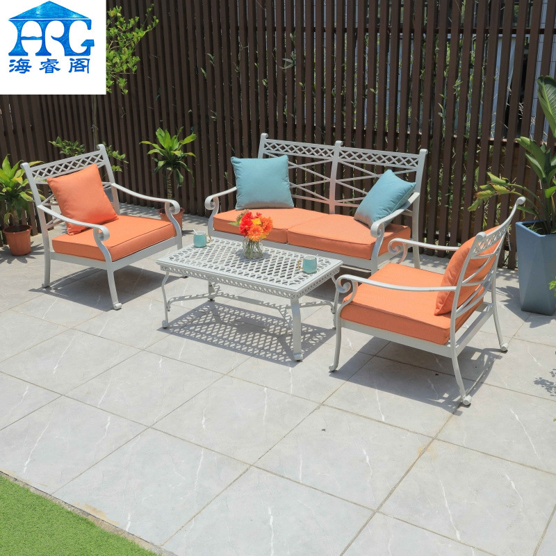 露台休闲户外沙发组合阳光房室外家具金属防水防晒桌椅三件套