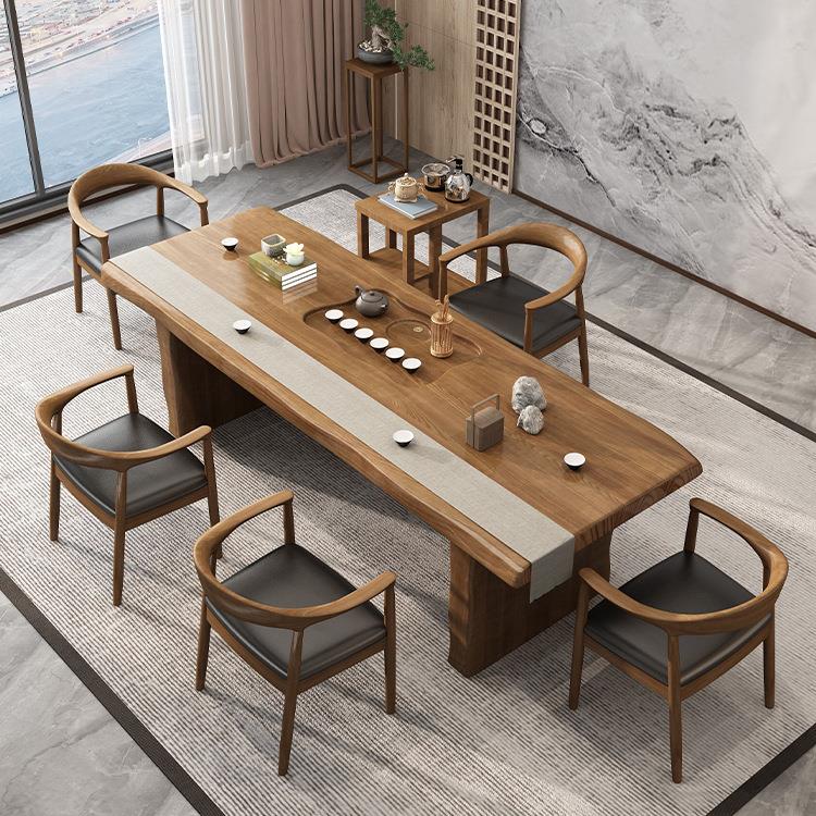 客厅实木茶桌 家用禅意会客洽谈泡茶桌 办公室酒店大堂茶台