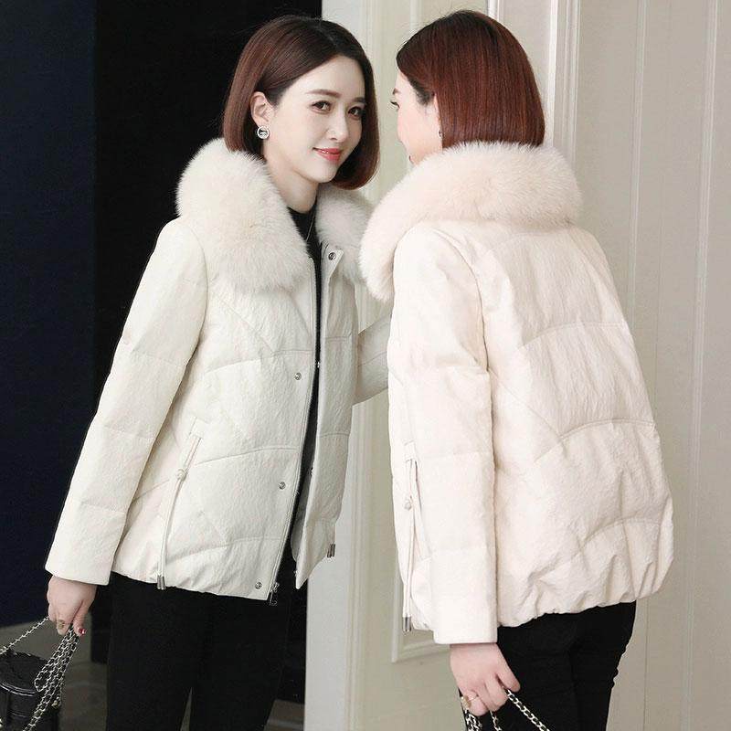 2024新款冬季妈妈皮衣短款