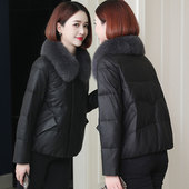 皮袄上衣皮草外套 真狐狸毛领短款 加棉皮衣女2025新款 今年流行爆款