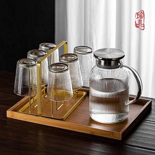 冷水壶耐高温茶壶茶杯玻璃杯喝水茶具 日本进口MUJIE水杯家用套装