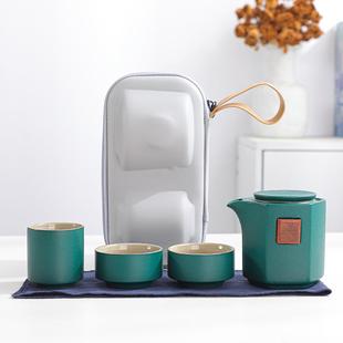 功夫茶具陆宝粗陶车载户外茶具套装 黑陶旅行茶具便携式 可定做logo