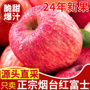 【JD快递】山东烟台红富士苹果脆新鲜水果冰糖心栖霞条纹苹果礼盒