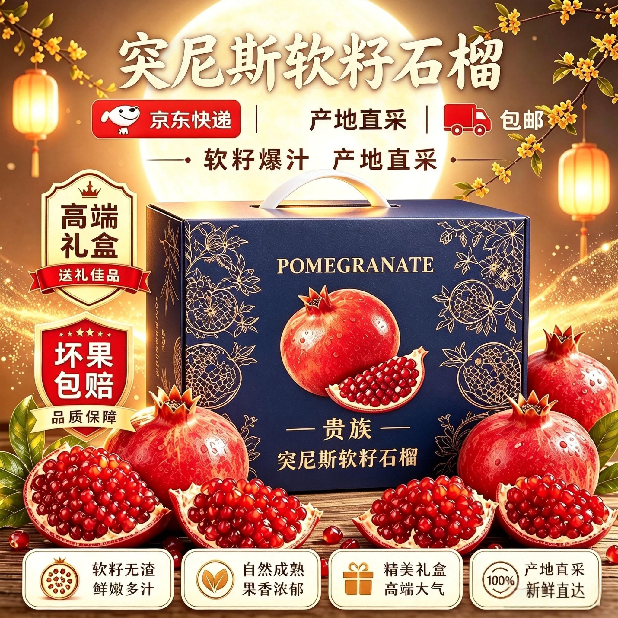 突尼斯软籽石榴 鲜甜口味源头直采 现货现发 2026年新货 尝鲜款