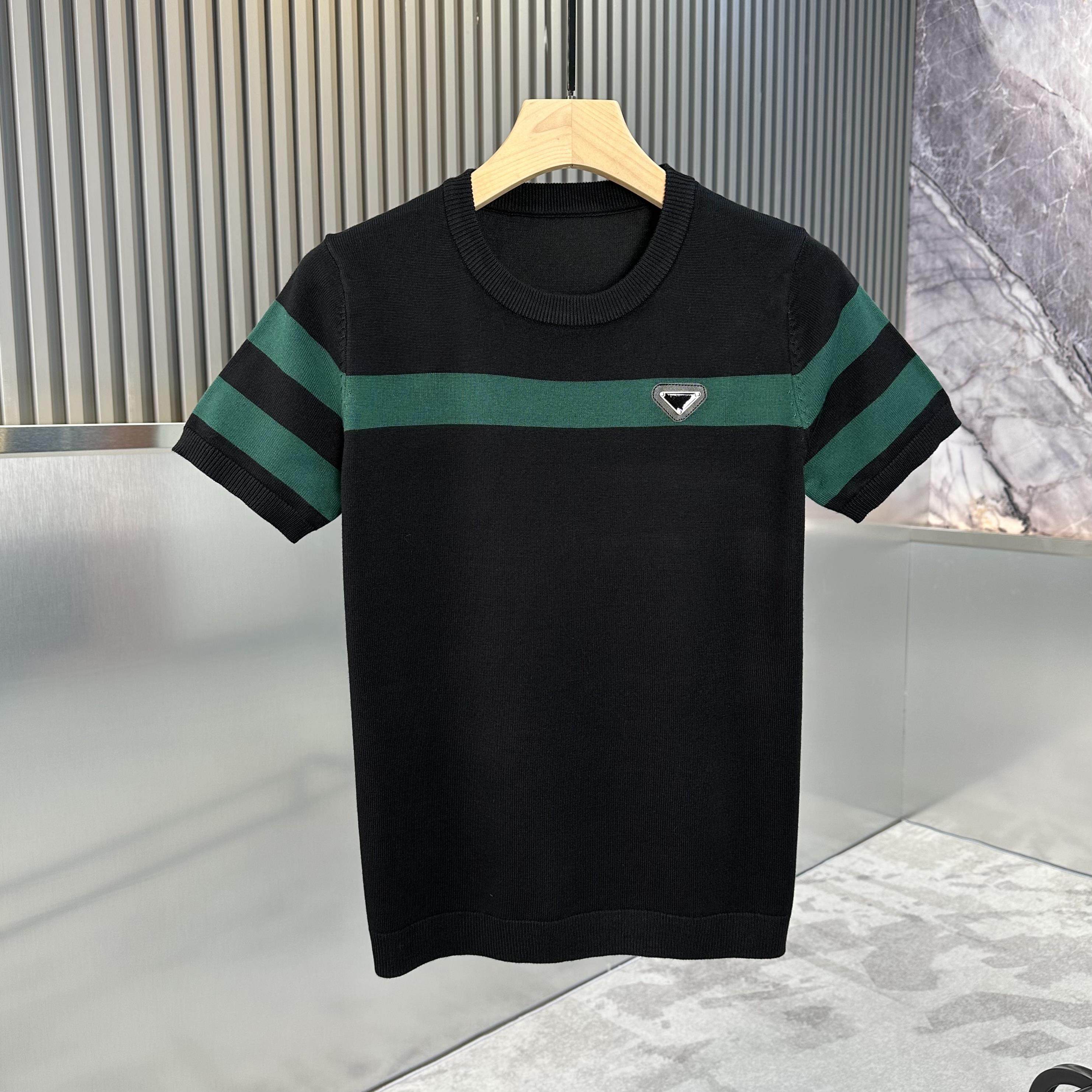 流行短袖毛衣男款潮流半袖打底衫2024秋冬新款男士打底针织衫