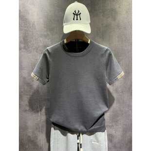 龙年红色男针织衫短袖体恤本命年过年年会结婚衣服大红色半袖毛衣