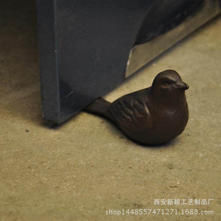 铸铁小鸟铁艺装饰物安全防风防碰活动门挡门楔子门顶门阻门塞欧式