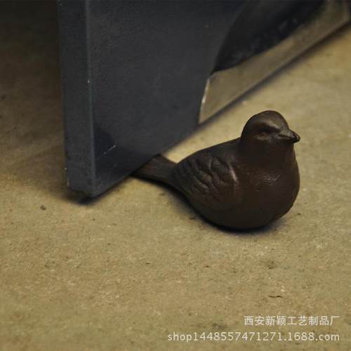 铸铁小鸟铁艺装饰物安全防风防碰活动门挡门楔子门顶门阻门塞欧式
