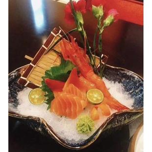 料理陶瓷创意餐具手工异形刺身碗蔬菜水果沙拉盘火锅店盘子 日本式