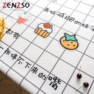 北欧桌布布艺棉麻混纺防水长方形茶几书桌网红ins餐桌布垫格子