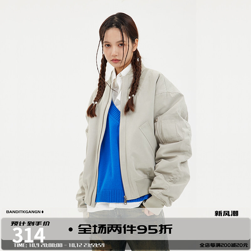 BANDITKGANGN秋季新款外套棒球服飞行夹克女