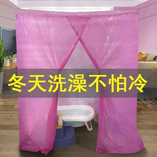浴罩冬天家用洗澡保暖加厚出租屋浴帐成人儿童防水塑料浴帘厂家