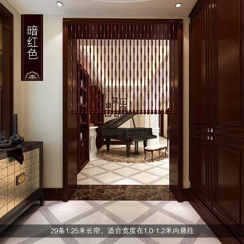 纯木新款风水挂帘珠帘实木隔断帘成品葫芦帘客厅原木色桃木帘风水