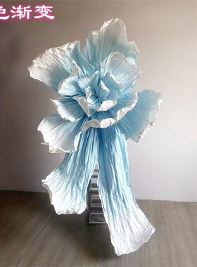 大型仿真手工纸艺白色美塑花婚礼道具背景墙装饰橱窗美陈巨型纸花