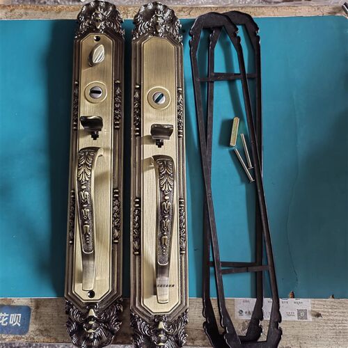 豪华别墅锁罗普斯金大门锁防盗门把手通用型老式不锈钢入户门按钮