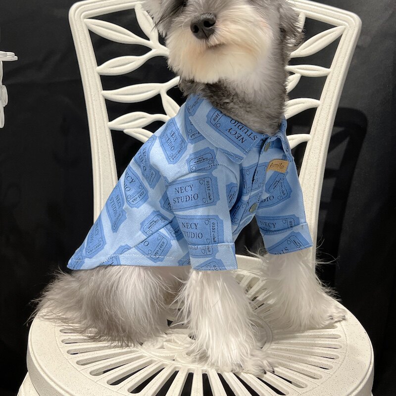 宠物衬衣牛仔三色宠物衣服大狗金毛巨贵萨摩小狗衬衫泰迪比熊博美