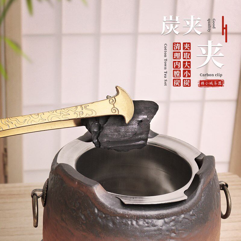 多功能木炭夹不锈钢碳夹子煮茶配件火筷子烧烤火钳火箸铲加长加厚