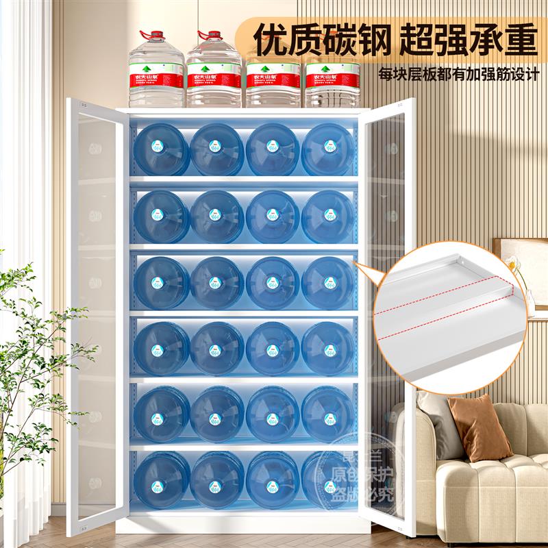 铁艺书柜带玻璃门展示柜客厅收纳柜现代简约落地书架家用储物柜子