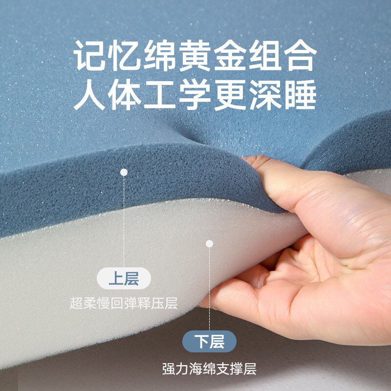 双层记忆棉床垫慢回弹防塌陷家用卧室学生宿舍软床垫褥单人上下铺