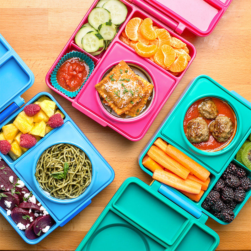 OmieBox儿童餐具宝宝饭盒分格盘小学生便携保温餐碗辅食叉勺套装