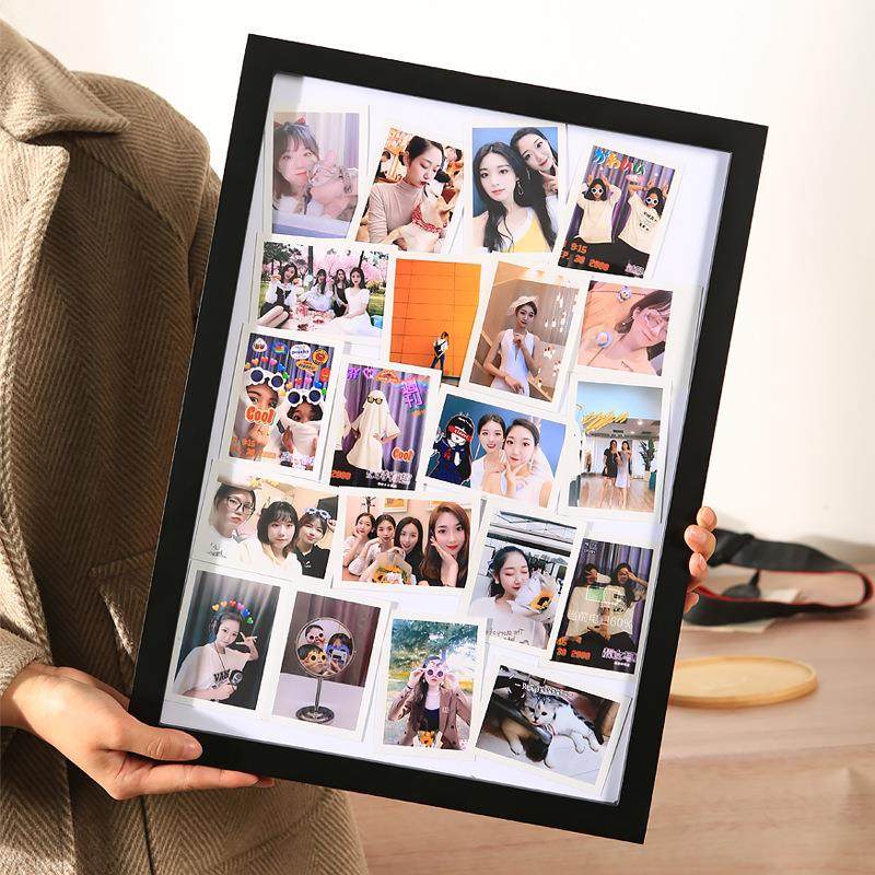 相框挂墙拍立得照片情侣diy礼物实木大画框框架相片架摆台实木