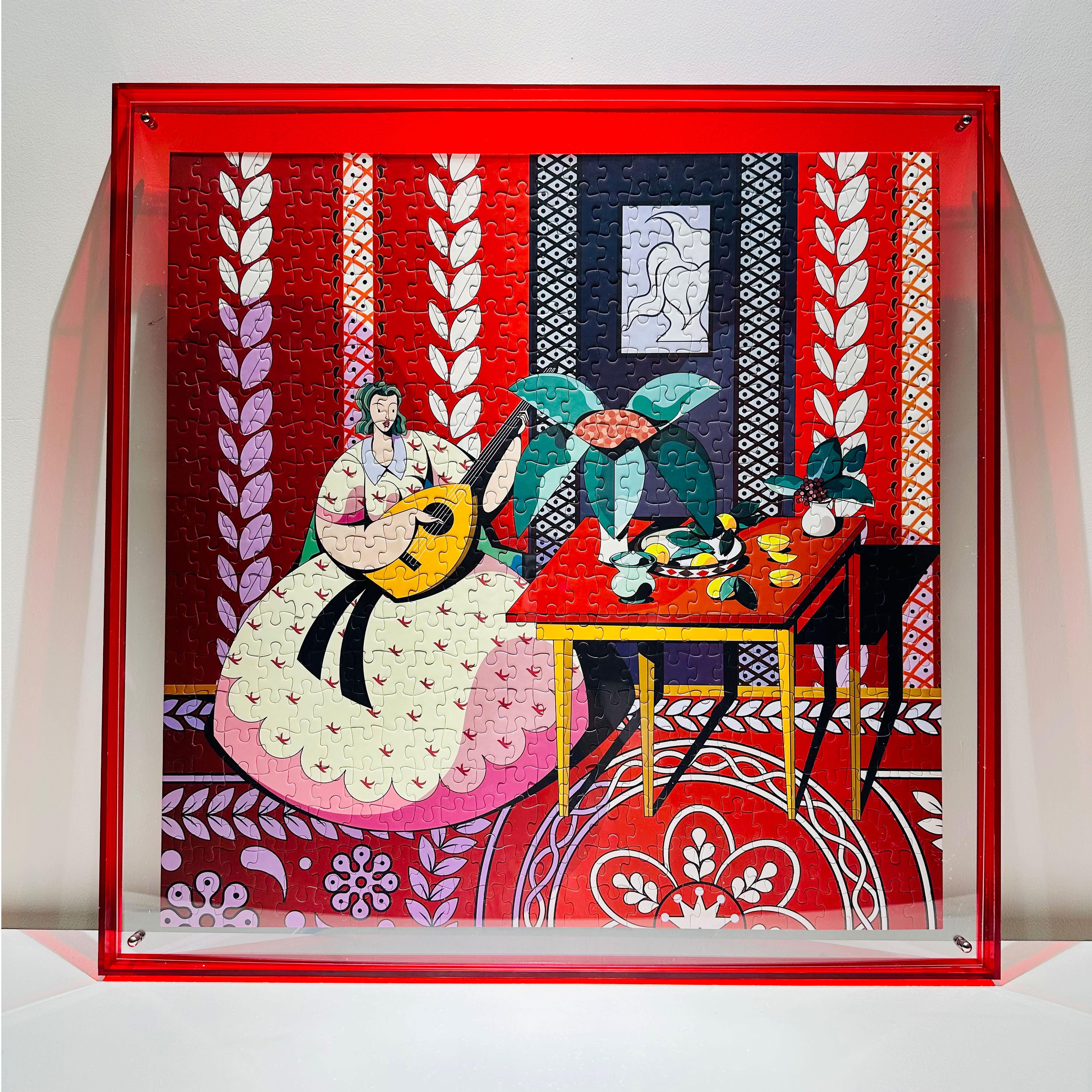 500片丝绒蓝卡拼图《The Lute》生日礼物装饰画拼图送闺蜜