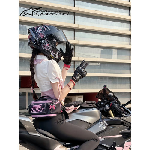 A星腰包摩托车粉色马奎斯联名