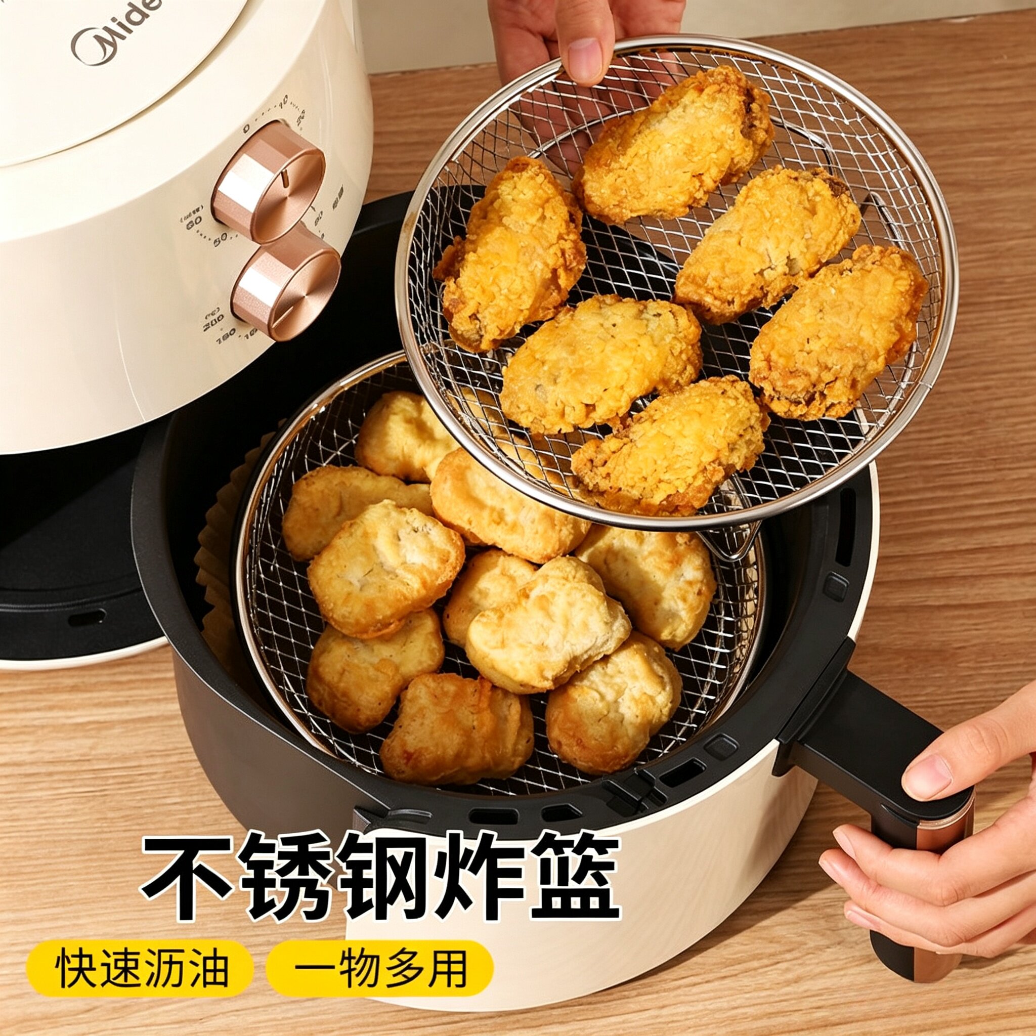 新款不锈钢空气炸锅烧烤架