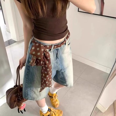 法式慵懒风咖色波点腰带女高级感