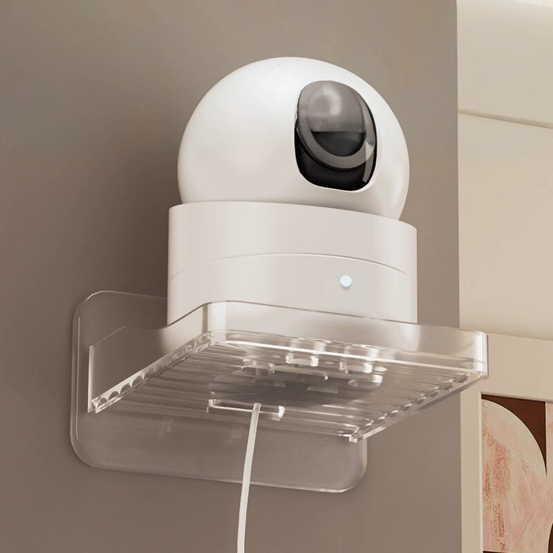 摄像头室内支架免打孔监控机架家用室外墙上置物架路由器放置架子