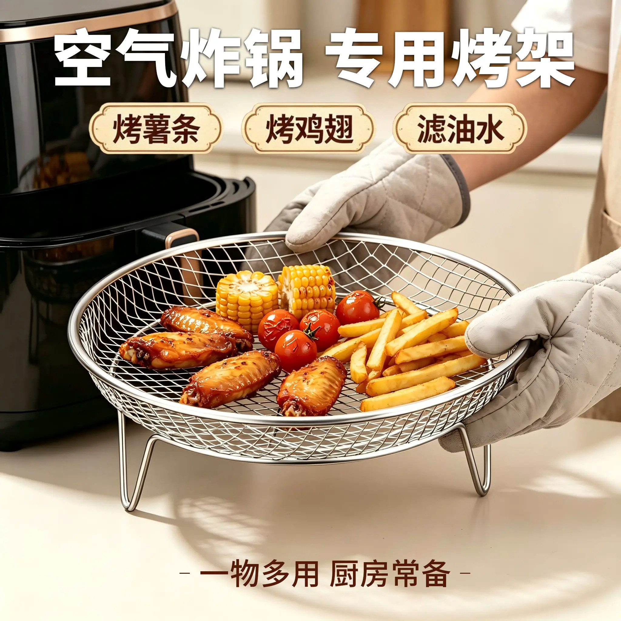 空气炸锅食品级不锈钢滤油架