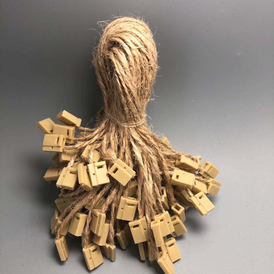 厂家直销 高档麻绳吊粒 服装吊牌绳子母扣 吊绳线 通用吊粒绳