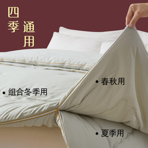 手工蚕丝被桑蚕丝被子母被二合一拉链款春秋被芯双人冬被四季通用